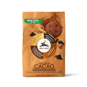 Frollini al cacao con gocce di cioccolato biologici